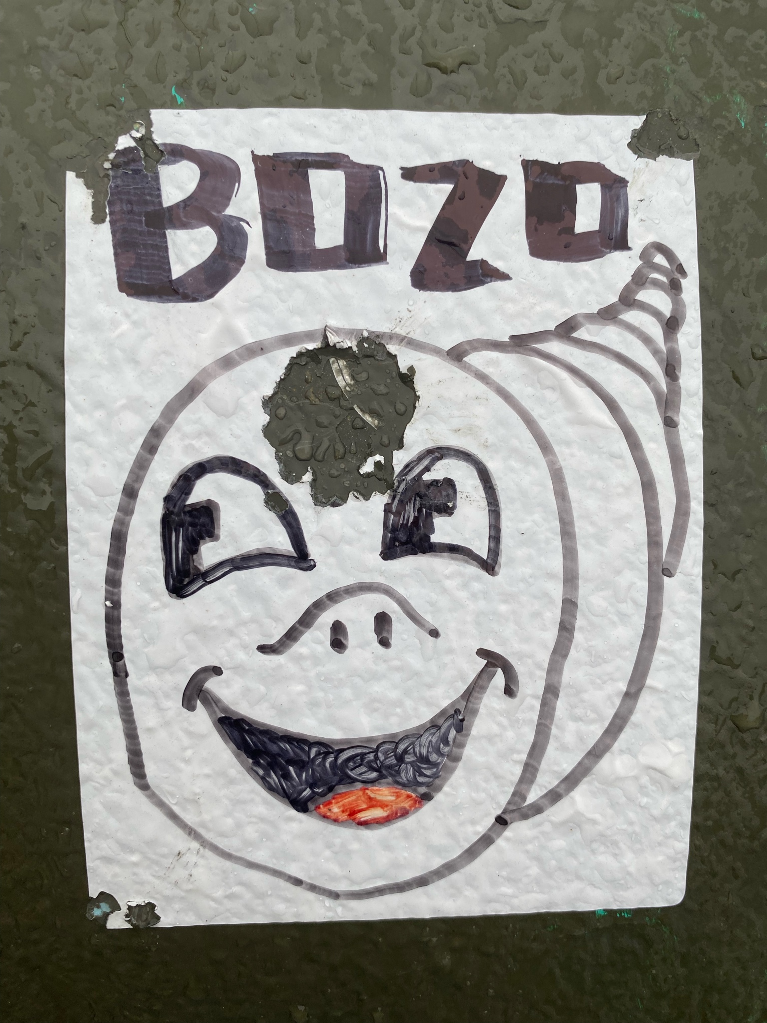 Bozo Sticker, marker.