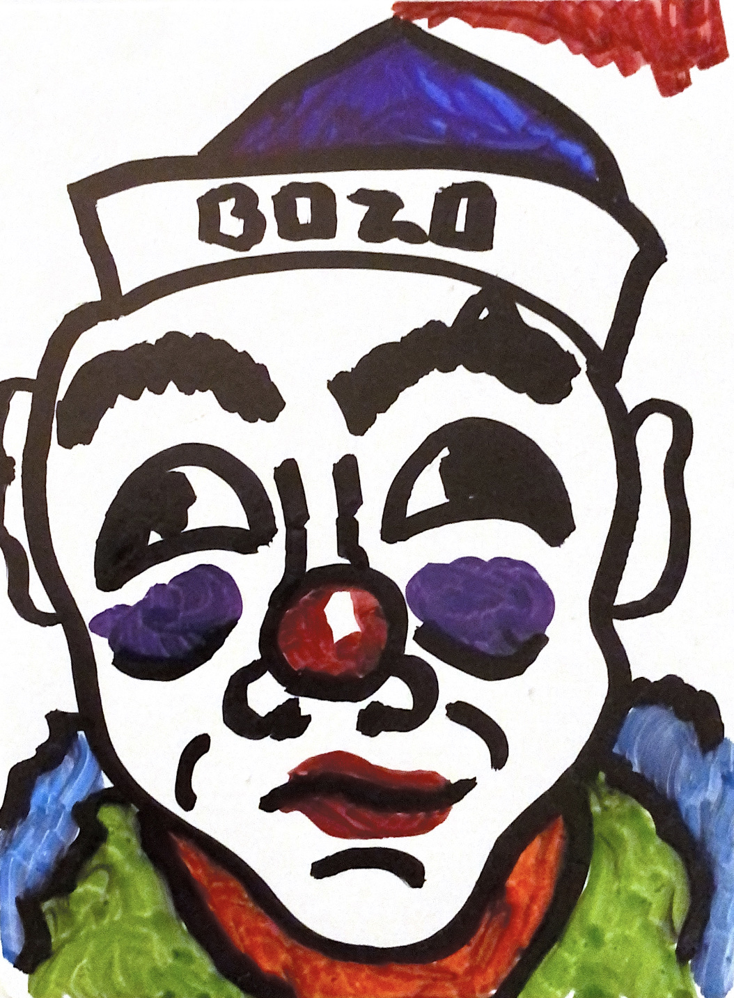 Bozo Sticker, marker.