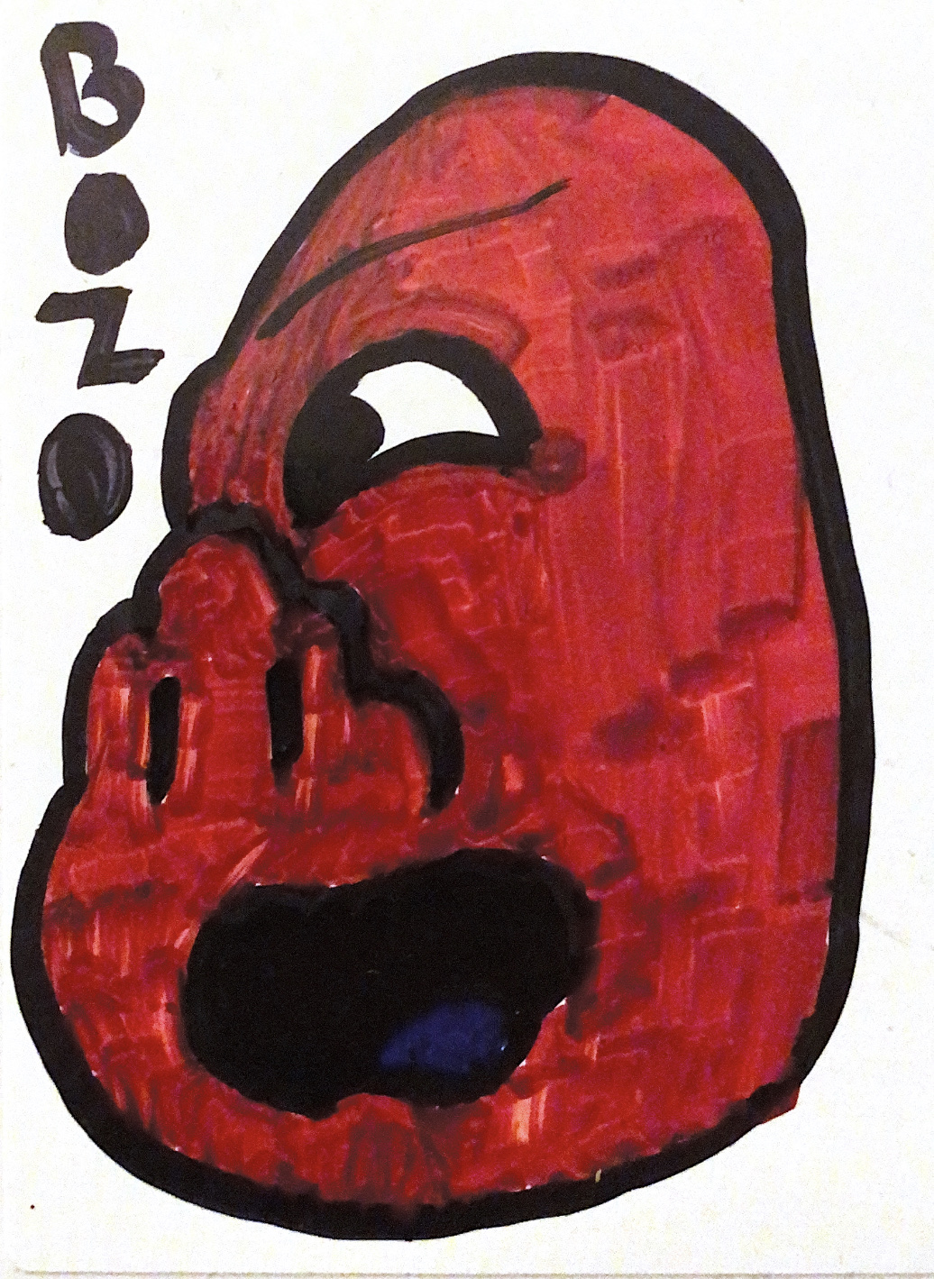 Bozo Sticker, marker.