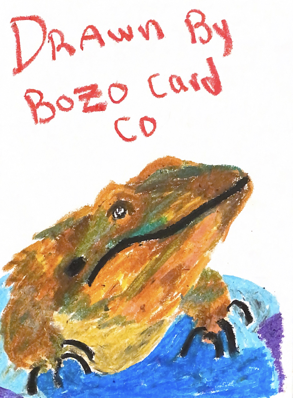 Bearded Dragon, oil pastels.