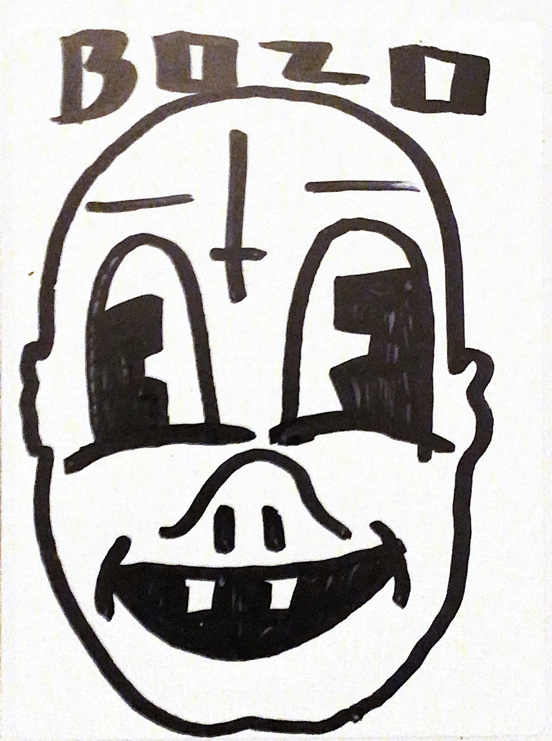 Bozo Sticker, marker.