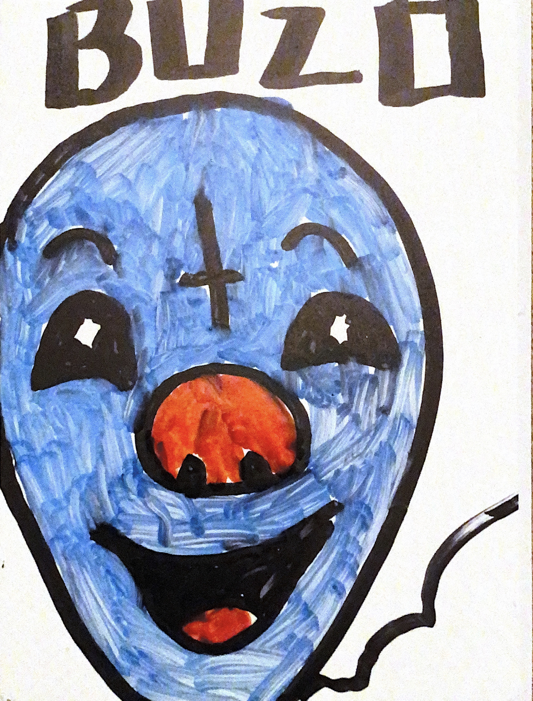 Bozo Sticker, marker.