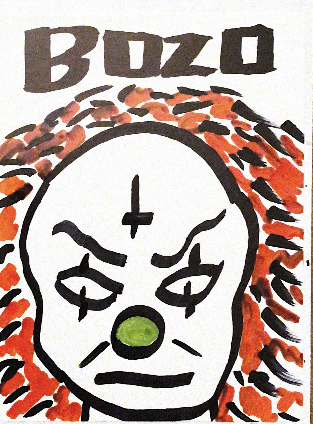 Bozo Sticker, marker.