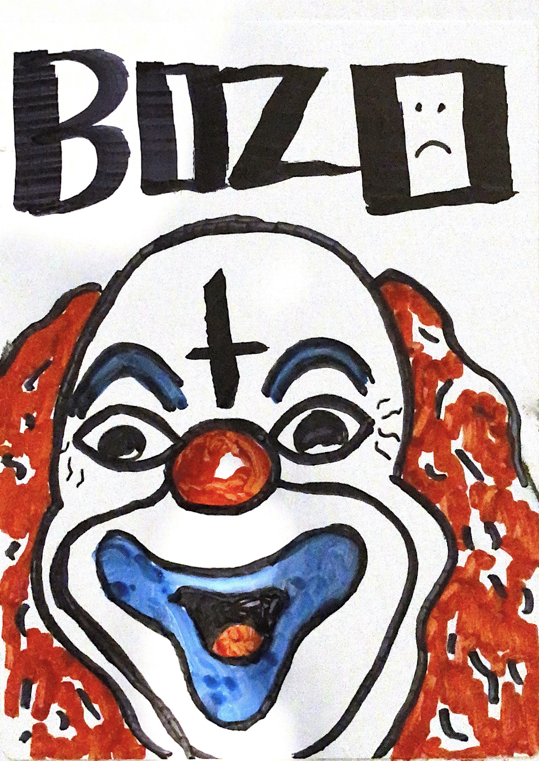 Bozo Sticker, marker.